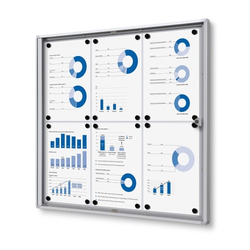 Gablota magnetyczna XS 6xA4 66x61 cm zamykana na kluczyk do użytku wewnętrznego gablota wewnętrzna gablota ogłoszeniowa gablota informacyjna tablica ogłoszeń tablica informacyjna