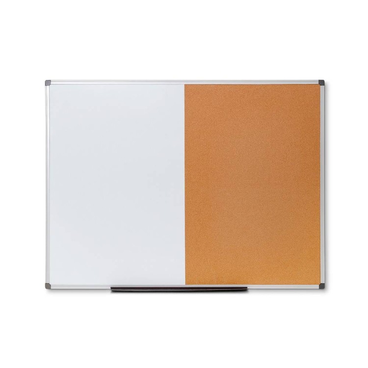 Tablica korkowa / aluminiowa 90 x 120 cm biała tablica suchościeralna tablica korkowa do urzędu szkoły biura do pisania markerem pisakiem suchościeralnym