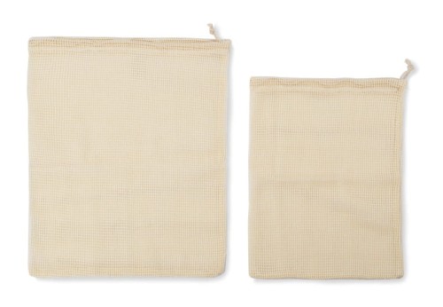Zestaw worków wielorazowych GREENS beżowy (naturalny) z logo