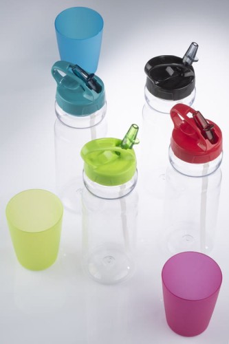 Bidon ze słomką TRANCE 700 ml czerwony