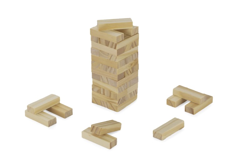 Gra drewniana BRICKS beżowy (naturalny)