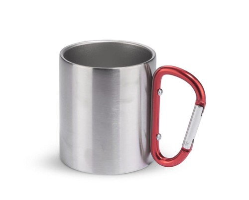 Kubek z karabińczykiem CAMPIC 200 ml czerwony
