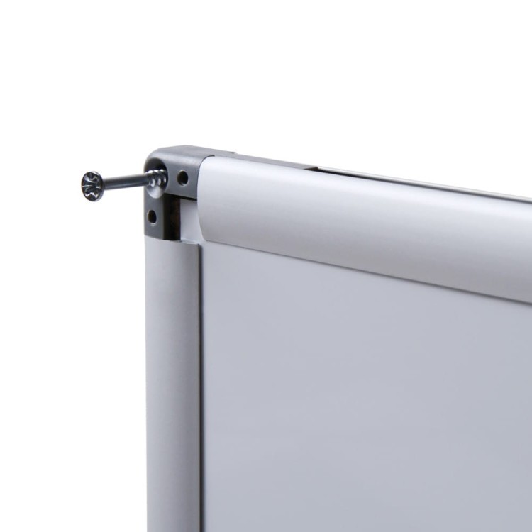 Otwór montażowy pod plastikową nakładką wraz z wkrętem montażowym - Magnetyczna tablica suchościeralna SCRITTO® Economy 180 x 90 cm tablica suchościeralna magnetyczna do urzędu szkoły biura do pisania markerem pisakiem flamastrem suchościeralnym