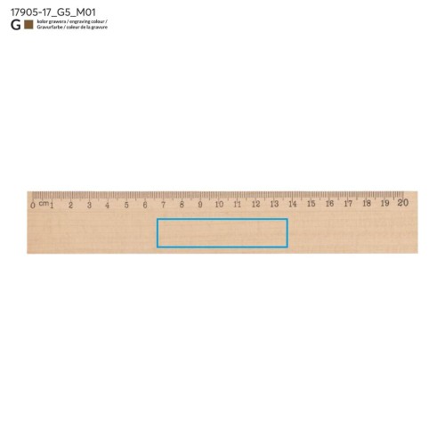 Linijka drewniana 20 cm DALJO beżowy (naturalny)