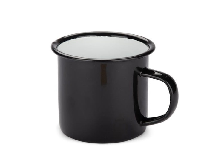 Kubek emaliowany EMAL 300 ml czarny z logo