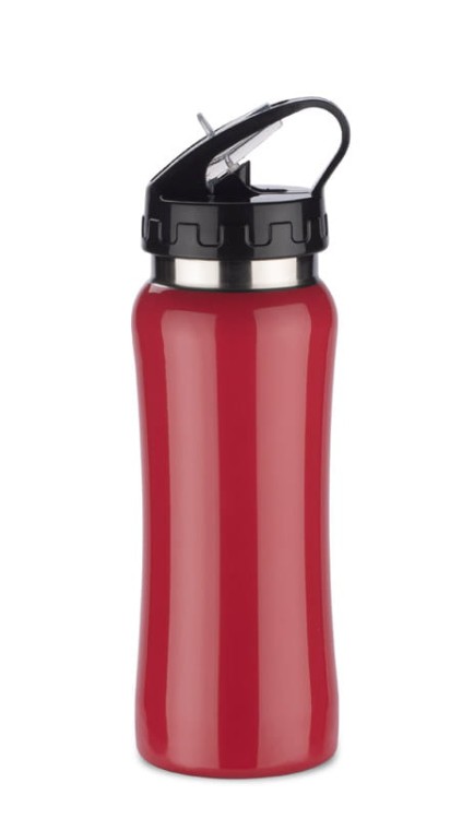 Bidon stalowy PATRO 600 ml czerwony z logo