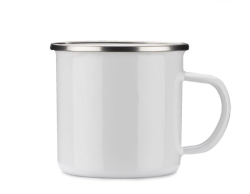 Kubek emaliowany SUBLIM 380 ml biały z logo