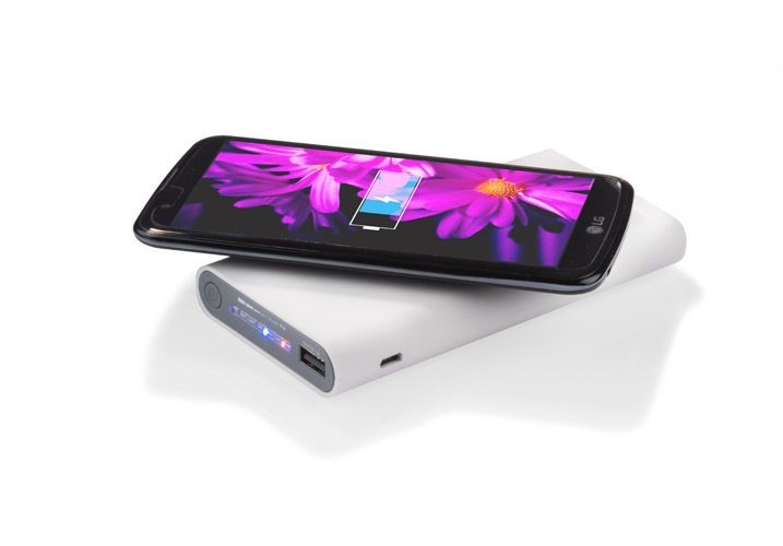 Power bank DOUBLE 8000 mAh biały z logo