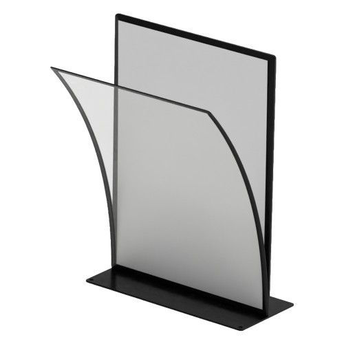 Dwustronny stojak akrylowy LINEO typu T format A4 (297x210 mm) informacyjny na ulotki, plakaty, broszury