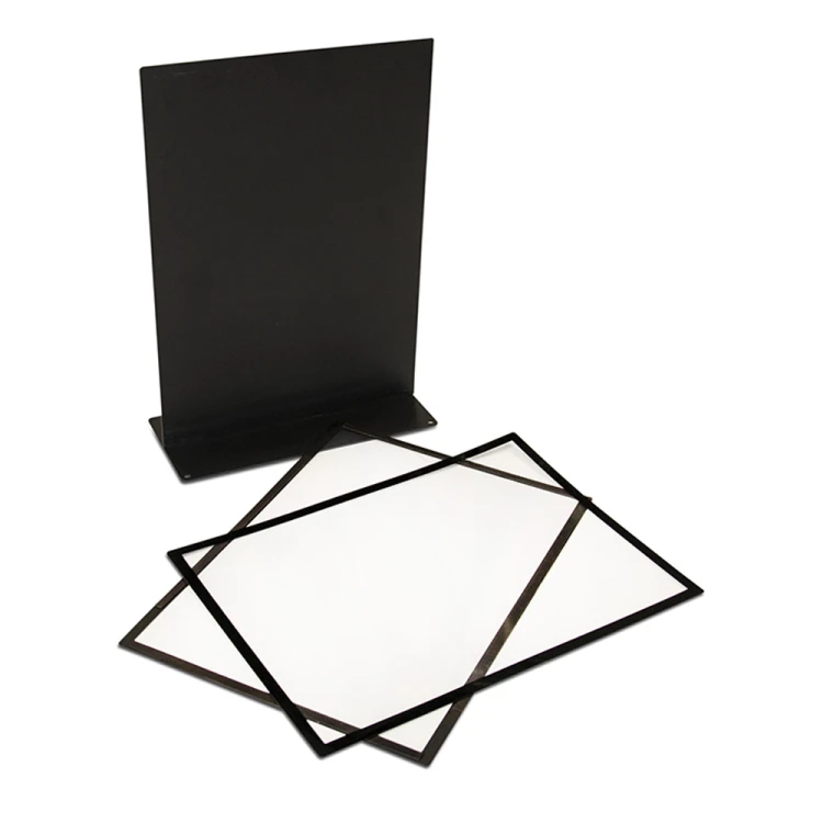 Dwustronny stojak akrylowy LINEO typu T format A4 (297x210 mm) informacyjny na ulotki, plakaty, broszury