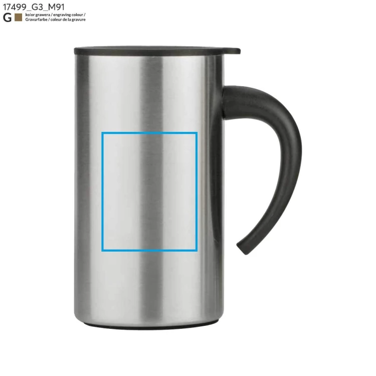 Zestaw upominkowy ACON (Termos 500ml, 2 kubki 260ml) srebrny