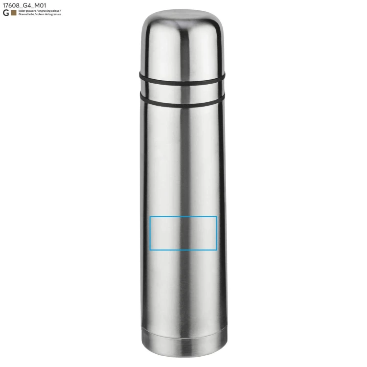 Termos z dwoma kubkami PAVO 750 ml srebrny
