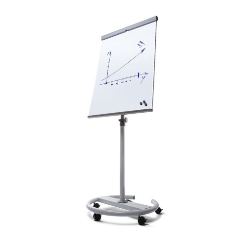 Flipchart magnetyczny SCRITTO® Vario II 68 x 100 cm stojak z tablicą magnetyczną suchościeralną mobilny flipchart stojak do postawienia z tablicą do pisania na kółkach z możliwością regulacji wysokości