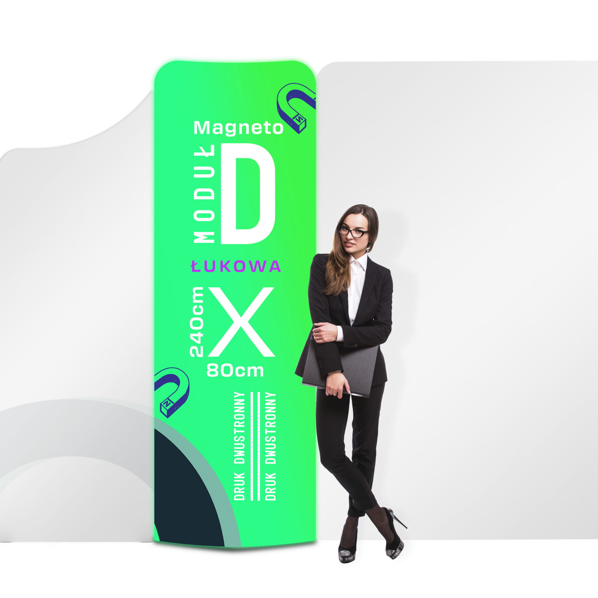 Moduł D Stoiska Magneto 80 x 240 cm z wydrukiem dwustronnym