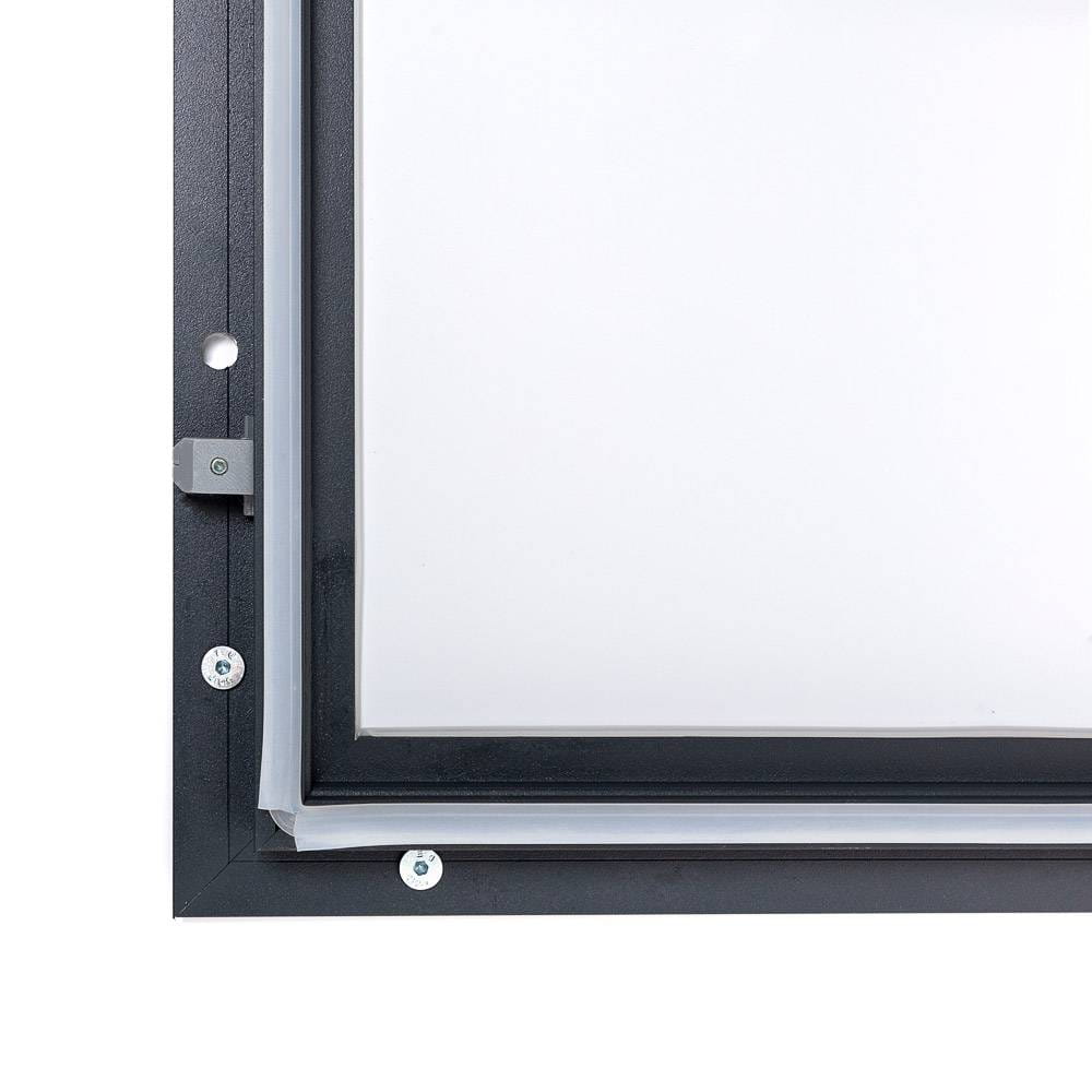 Gablota magnetyczna SLM 9xA4 z certyfikatem 65x91 cm trudnopalności B1 zamykana na kluczyk do użytku zewnętrznego gablota zewnętrzna gablota ogłoszeniowa gablota informacyjna tablica ogłoszeń tablica informacyjna ogniotrwała antracyt