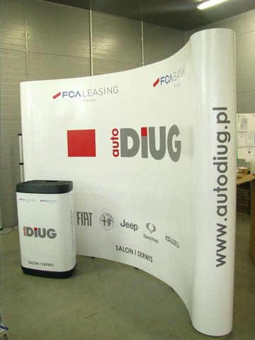 Pop-up premium set - curved wall 2.5 x 2.2 m + case with one-sided print