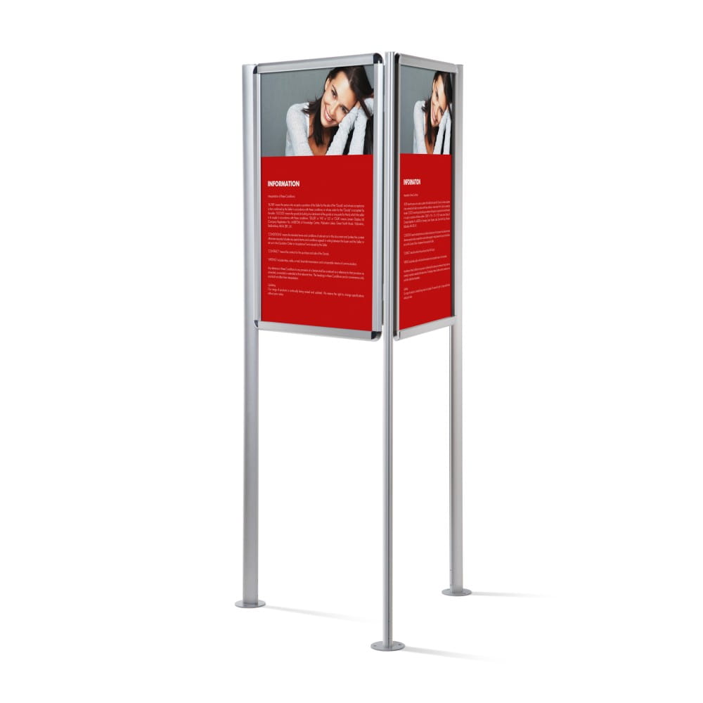 OVAL Information Stand With Three  A1 Snap Boards For Outdoor Use