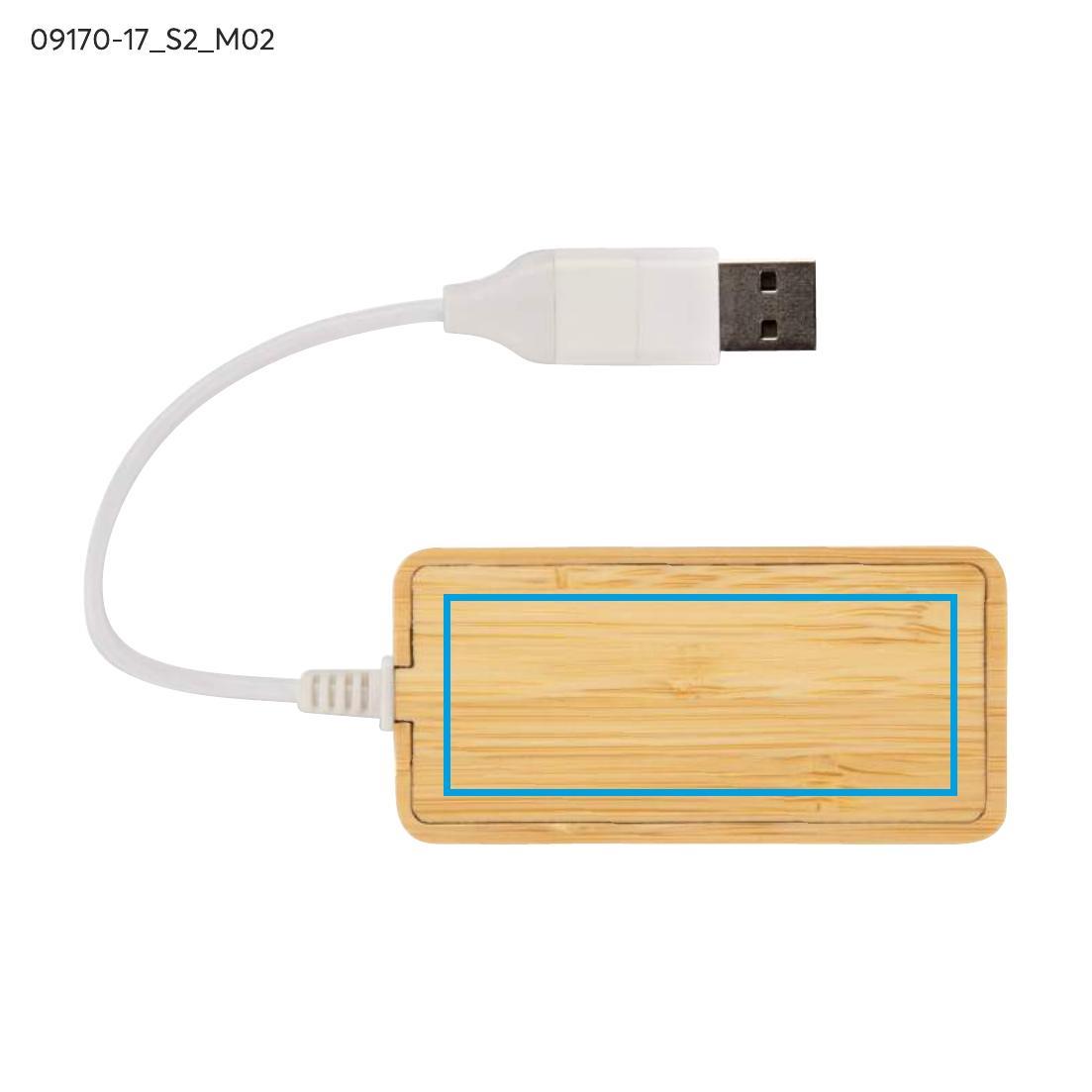 Rozdzielacz bambusowy HUB USB z wymienną wtyczką - RIVO beżowy (naturalny)