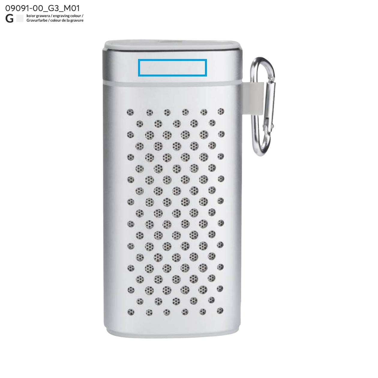 Głośnik bezprzewodowy z power bankiem SOUND 4000 mAh srebrny