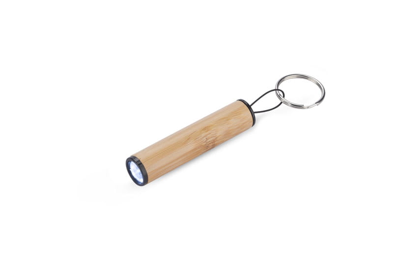 Torcia con portachiavi DULO beige (naturale) con logo