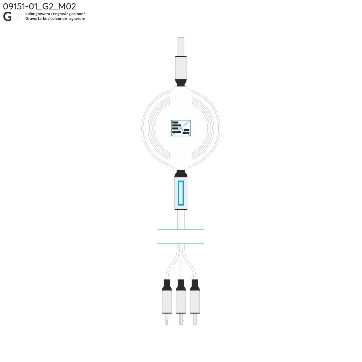 Kabel USB 3 W 1 BALJO biały