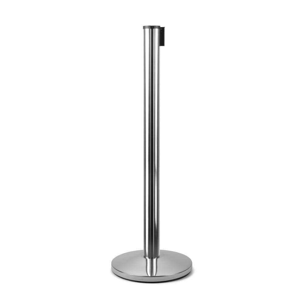 J-EXTBE Barrier Post with a Red Winding Tape 270 cm - Chrome Post With a Red Tape - A Barrier Post, a Post With a Rounded Tape For the Hotel, Restaurant and VIP Area