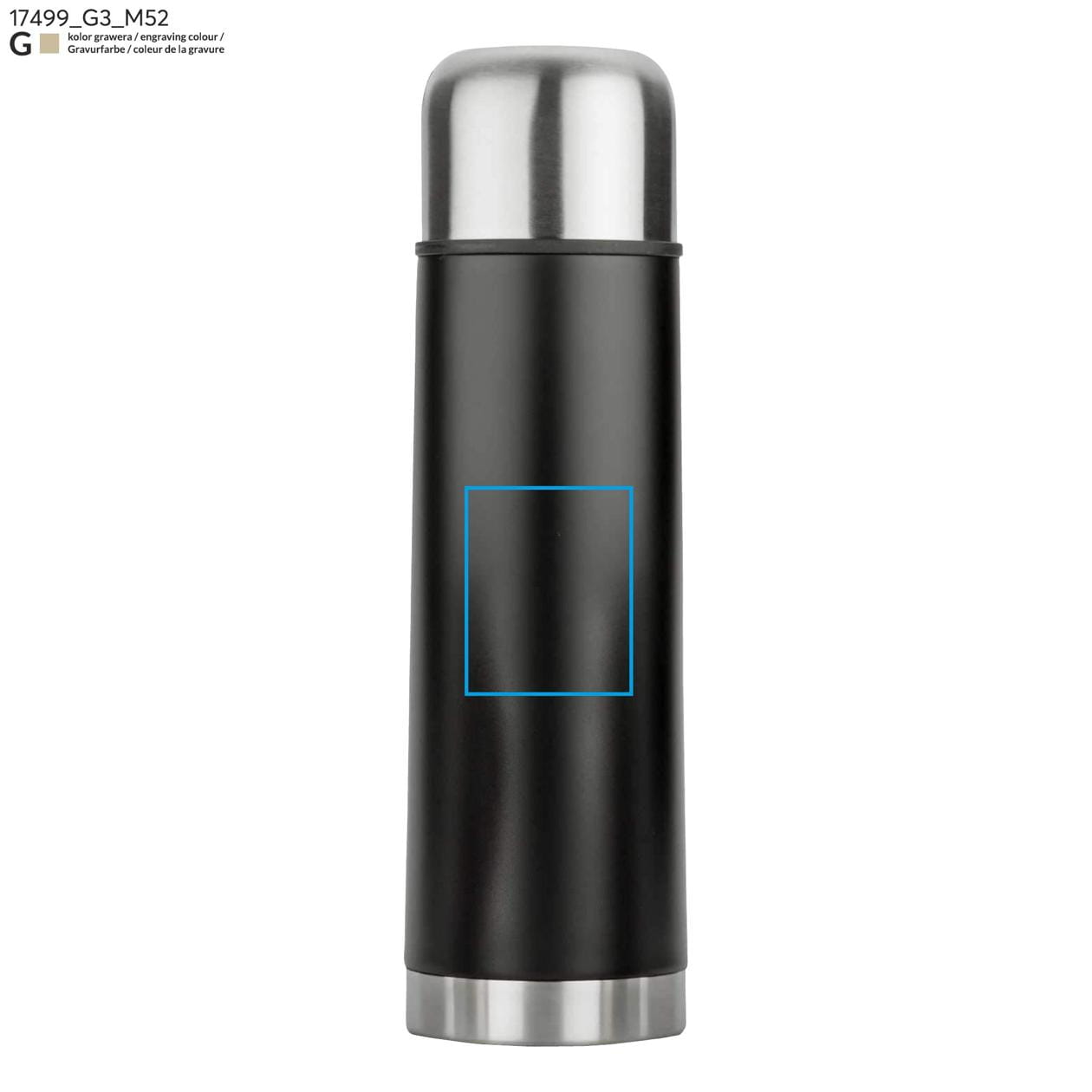 Zestaw upominkowy ACON (Termos 500ml, 2 kubki 260ml) srebrny