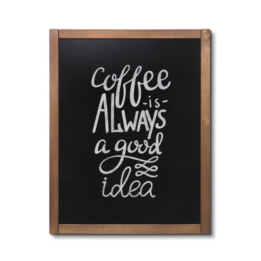 NATURE Classic Chalkboard  Light brown 70 x 90 cm, Wooden Chalkboard with a Black Surface for Writing with Chalk Markers