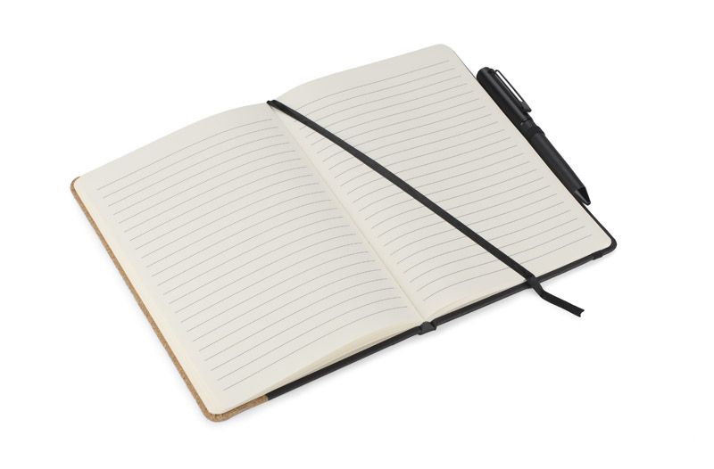 Zestaw - notes z długopisem ZENIX A5 czarny z logo