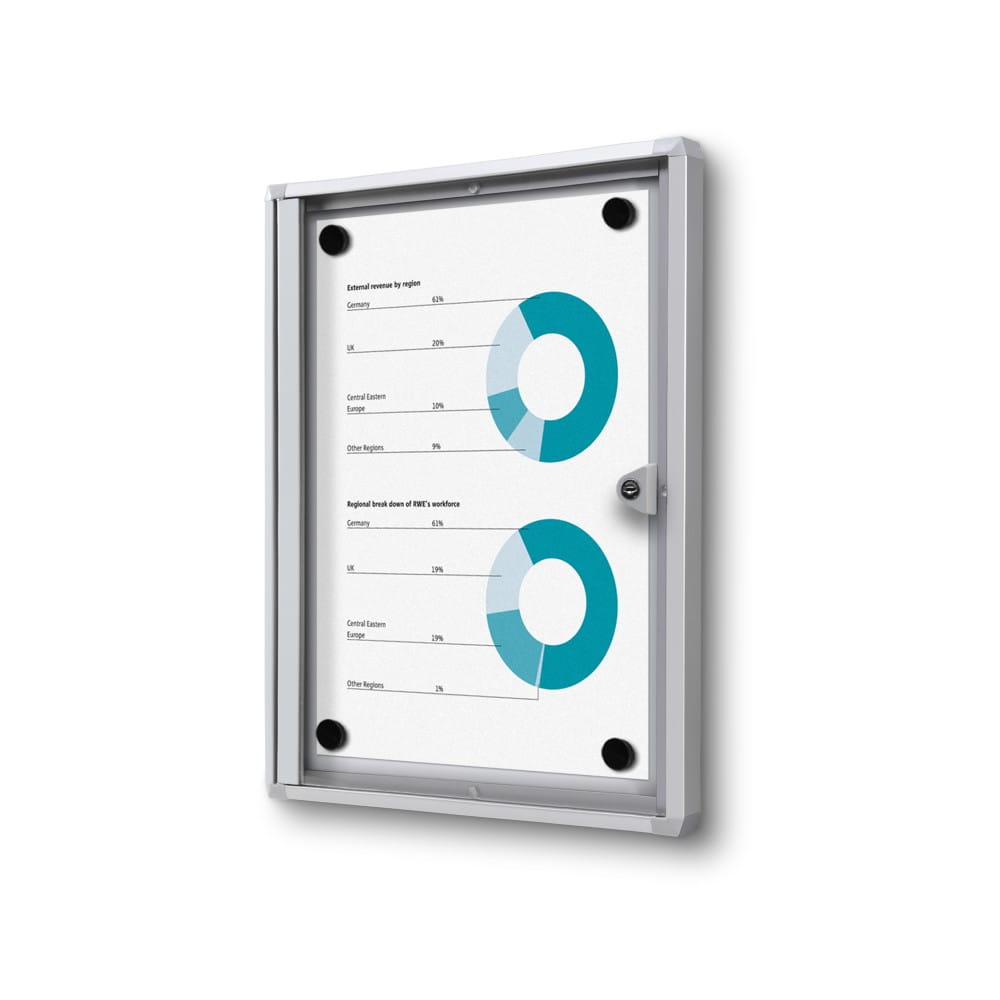 XS 1xA4 Magnetic Display Cabinet 22X31 cm with B1 Flame Retardant Certificate, Closed with a Key for Internal Use, Internal Display, Advertising Display, Information Display, Notice Board, FIREPROOF Information Board
