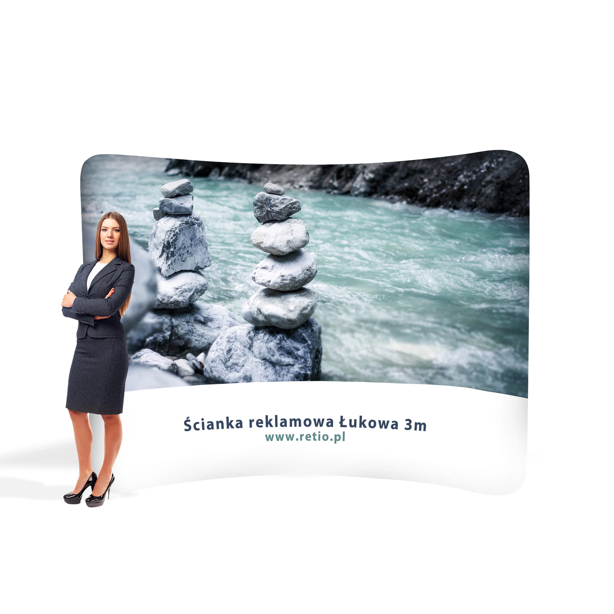 Curved Fabric Banner Stand - Horizontal 300 x 240 cm