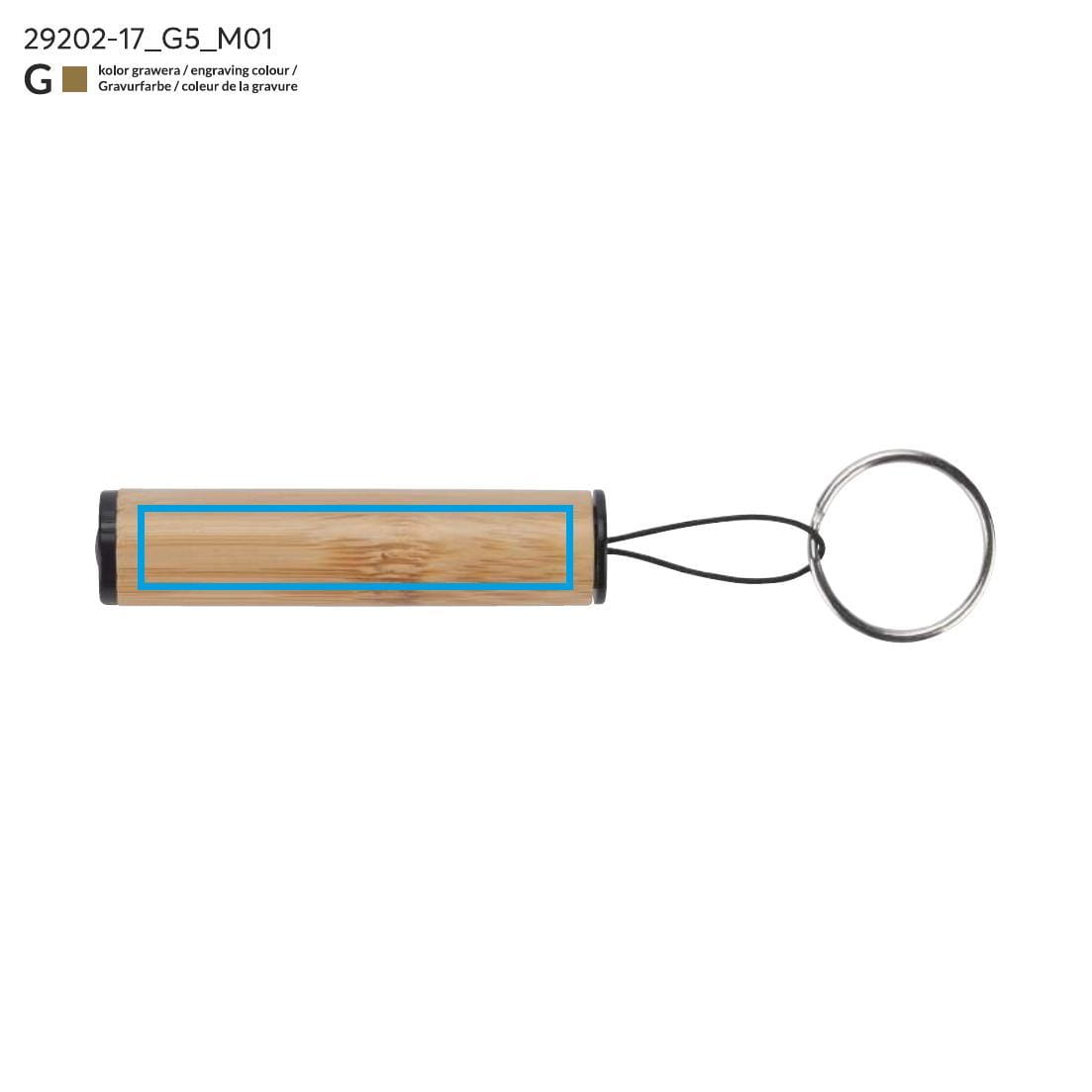 Torcia con portachiavi DULO beige (naturale) con logo