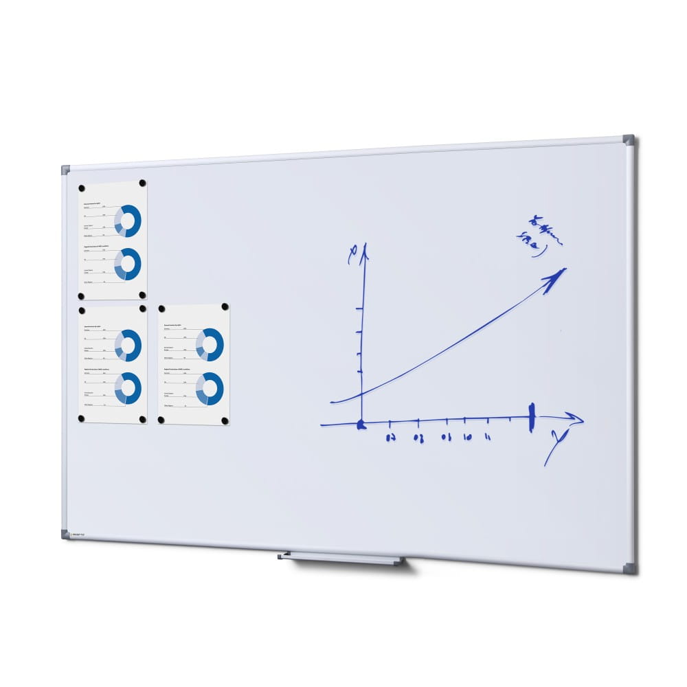 SCRITTO® Magnetic Dry-Wipe Board 150 x 100 cm Enameled White Magnetic Dry-Wipe Board for School or Office for Writing with a Marker Pen with a Felt-tip Pen