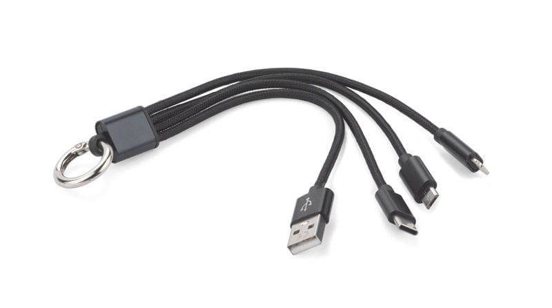 Kabel USB 3 w 1 TAUS czarny z logo