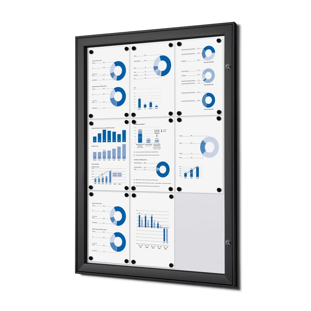 SCS 9xA4 Magnetic Display Case 66x92 cm Closed with a Key for Indoor Use, Indoor and Outdoor Display Cabinet, Advertising Display Case, Information Display Case, Notice Board, Information Board