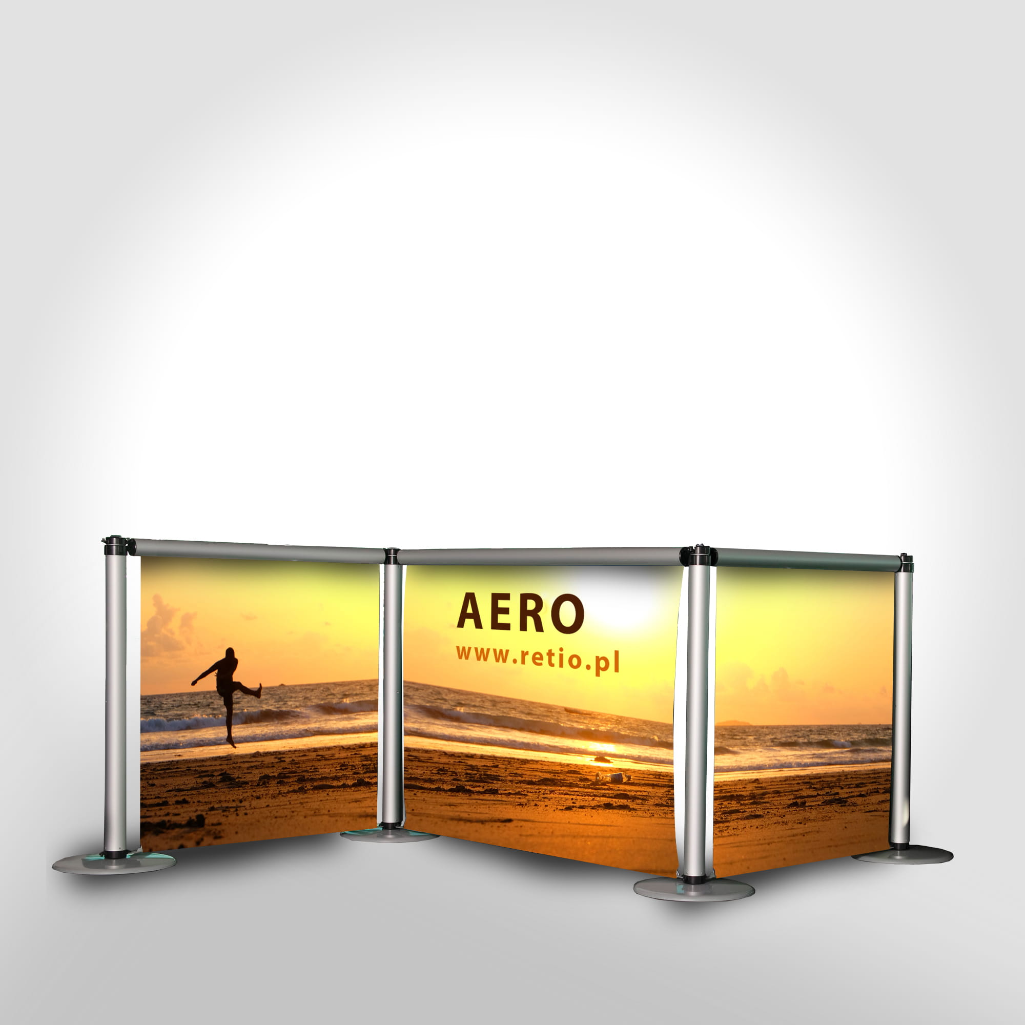 AERO Banner Stand Kit 4,5 x 2,1 m with a single-sided printout