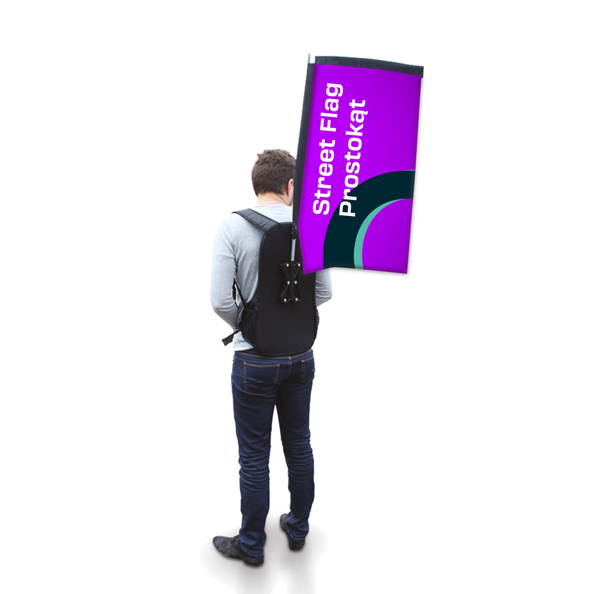 Street Flag - flaga mobilna, plecakowa - kształt PROSTOKĄT