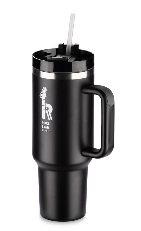 Kubek termiczny STANLI 1000 ml czarny z logo