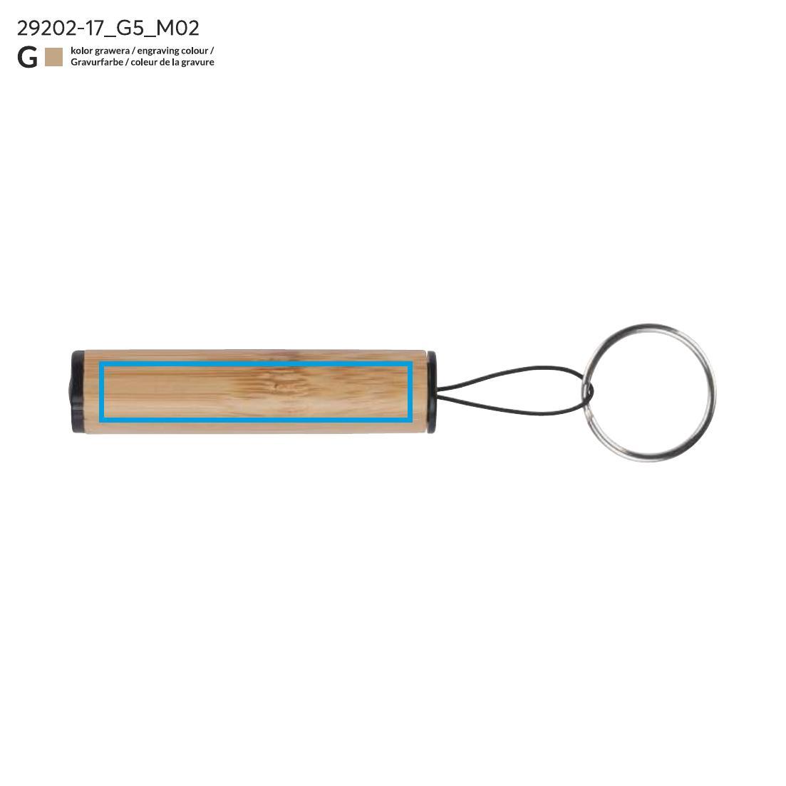 Torcia con portachiavi DULO beige (naturale) con logo