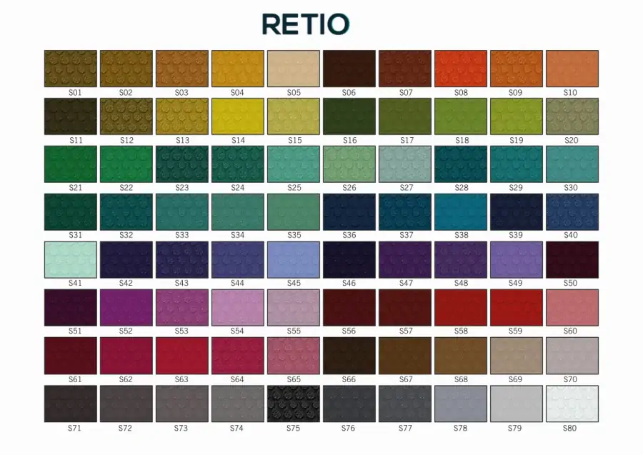 Zerbino in gomma - colori di stampa disponibili