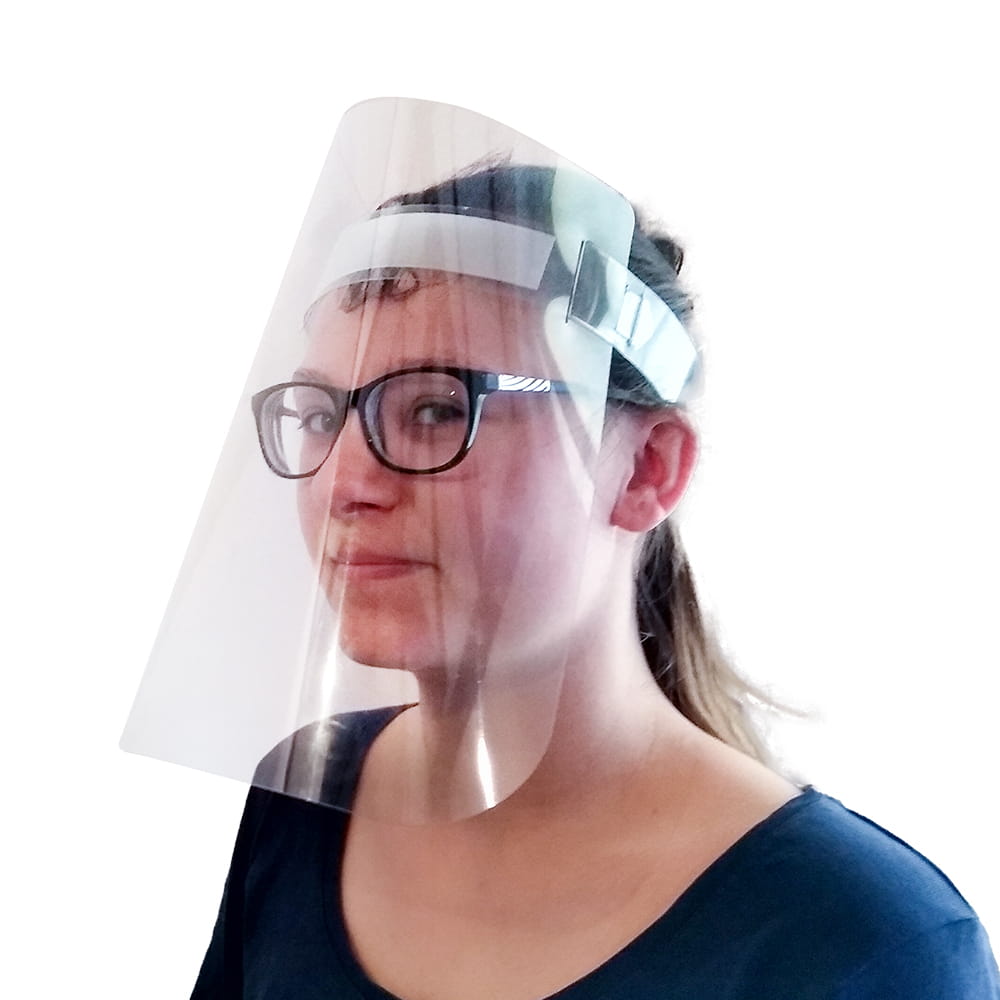 Visiera Protettiva in PVC - Donna con visiera protettiva in PVC